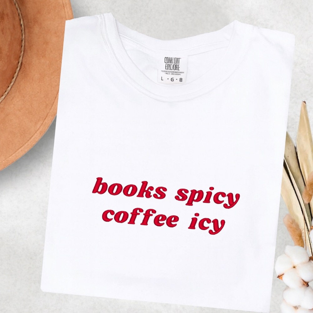 Embroidered Book Funny T-Shirt